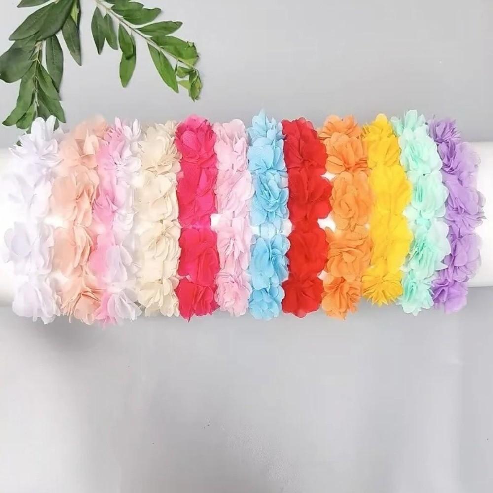 Šifonová květinová čelenka Elastická gumička do vlasů Měkká čelenka pro děti Děti Novorozence Batolata
