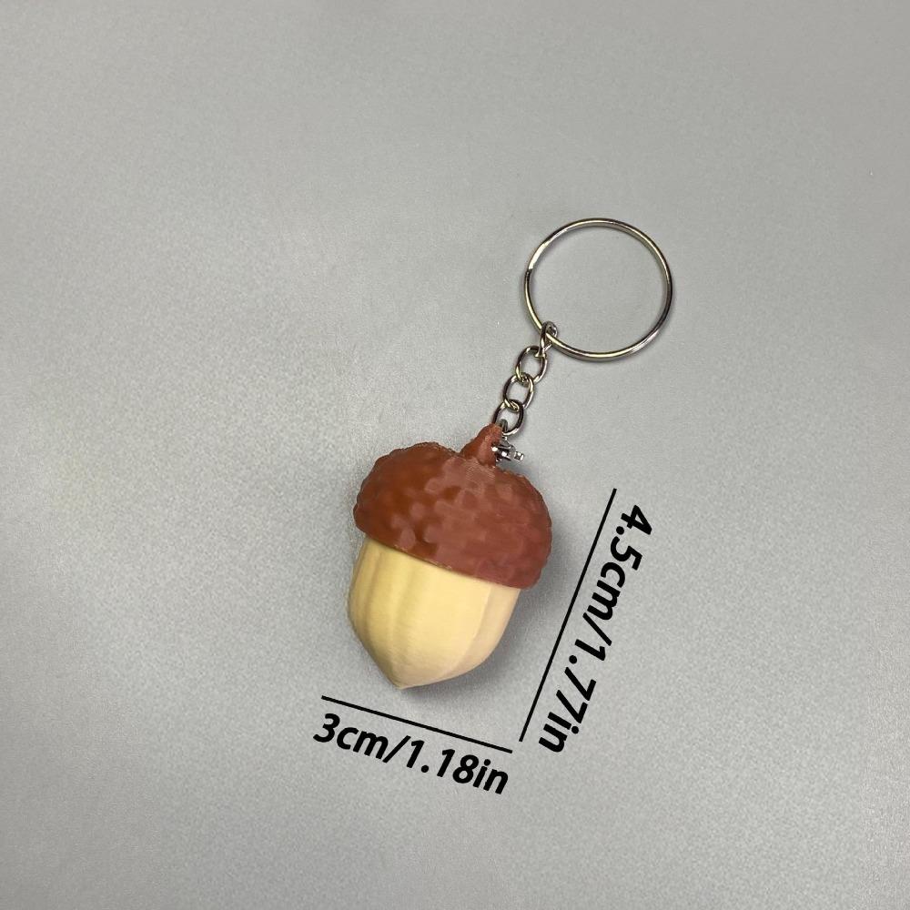 Portable Anxiety Relief Acorn Pop Fidget 3D Printing Smooth Surface Clicker Keychain Durable Silent Stress Relief Gift