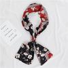 Thin and narrow long silk scarf Double-layer double-sided scarf Simulation silk female Korean version fashionable versatile decorative scarf literary