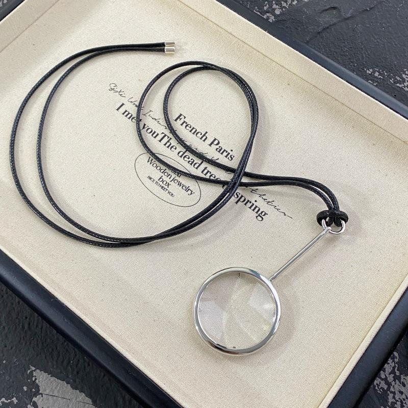 Habl Blogger Style Magnifying Glass Pendant Necklace - Modern, Fun, Dual-Use Design for Women
