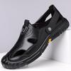 2025 New Sandals Men's Summer Bag Head Hollow Leather Shoes Men's Casual Hole Men's Shoes 2025