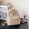 New Versatile Fashion Women Corduroy Backpacks College Women Solid Color School Backpacks Travel Shoulder Bags for Teenagers