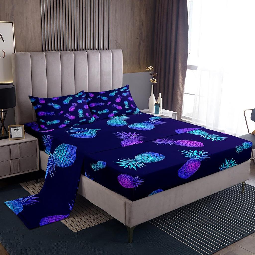 Cute Cartoon Panda Pattern Bed Hat Four-Piece Bedding Set Bedroom Dormitory Bedding Decoration