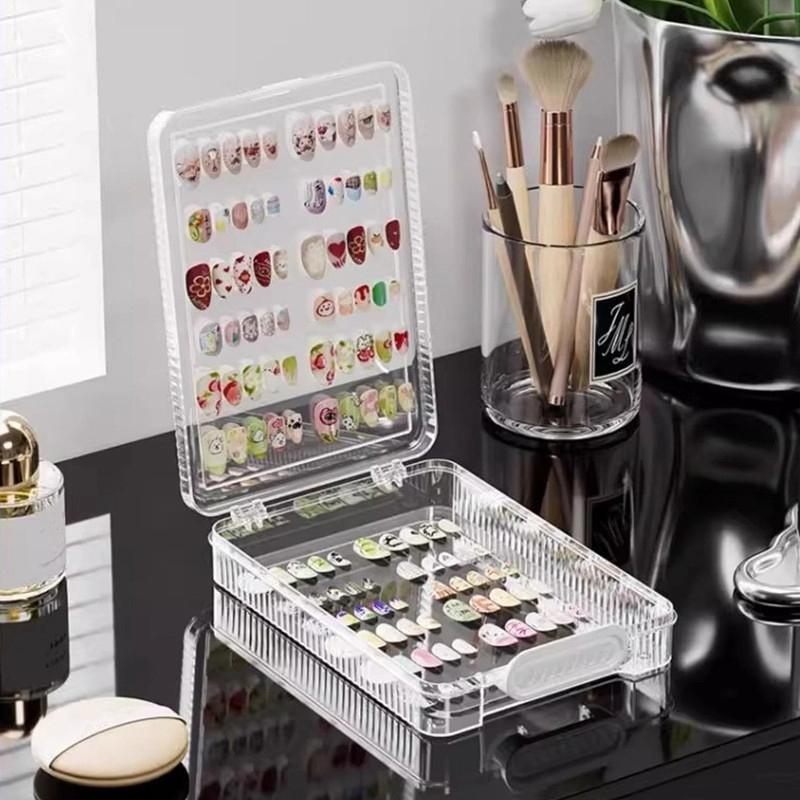 Empty Press On Nails Storage Box False Nail Packaging Set For Manicure Organizer Nail Supplies With Double-sided Adhesive Tape