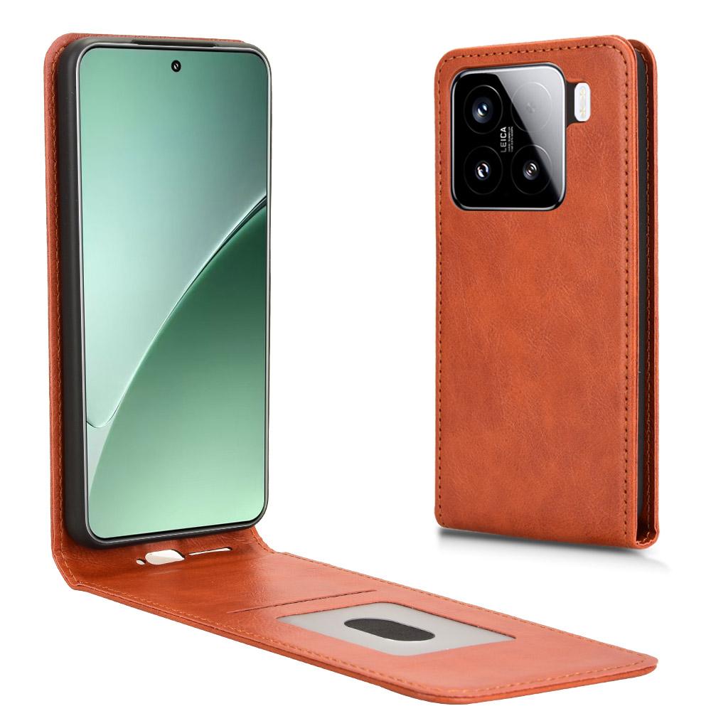 For Xiaomi 15 Case with Card Slot Magnetic Vertical Flip Leather Phone Cover
