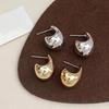 4pcs/Set Gold and Silver Asymmetrical Waterdrop Earrings, European and American Style, Simple and Geometric, Acrylic for Daily Casual Wear