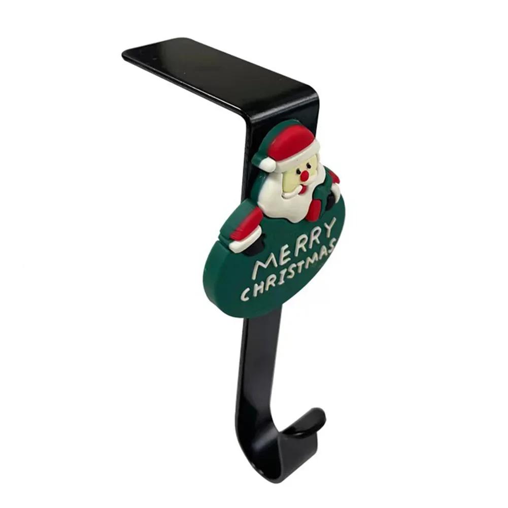 Christmas Stocking Hanger For Mantel Christmas Stocking Holder Hang Ornaments Santa Claus Convenient Hooks Xmas Stocking Holder