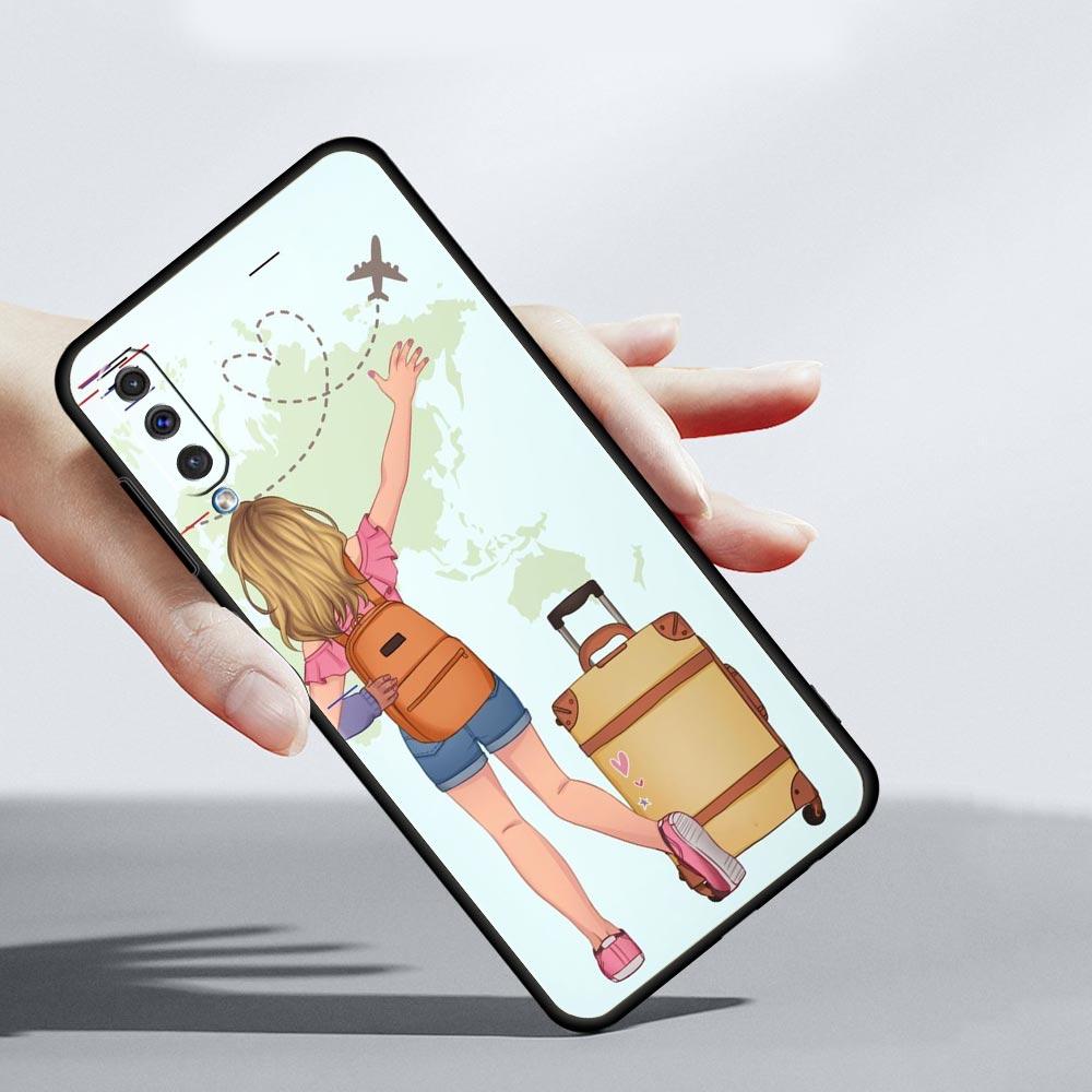 Planes World Map Travel Phone Case For Samsung A52 A14 A50 A70 A10 A30 A40 A20S A20E A02S A12 A22 A34 A42 A32 5G A54 A04s Cover