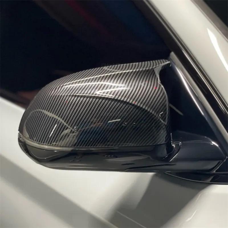 Complete Carbon Fiber Black Car Rear View Door Wing Side Mirror Cover Caps Shell Case For BMW X3 G01 X4 G02 X5 G05 2018-2024