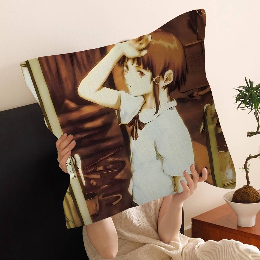 Serial Experiments Lain Anime Personalized Pillow Dust Cover Bedroom Kids Party Decoration Pillowcase Birthday Children Gift