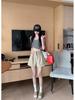 Women's Summer Washed Cotton Wide-Leg High Waist Shorts, Korean Style, Slimming, Solid Color, Versatile, Casual.