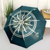 1pc Compass Navigation Auto Folding Cute Leisure Cool  Umbrella, 8-Rib Sturdy Canopy, Portable Travel Umbrella for Outdoor Use,119