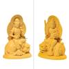 Hanro Art Sculpture Buddha Statue Fugen Bodhisattva Manjushri Bodhisattva Wood Carving Ornament Set of 2 Good Luck Zodiac Amulet Principal Image Feng