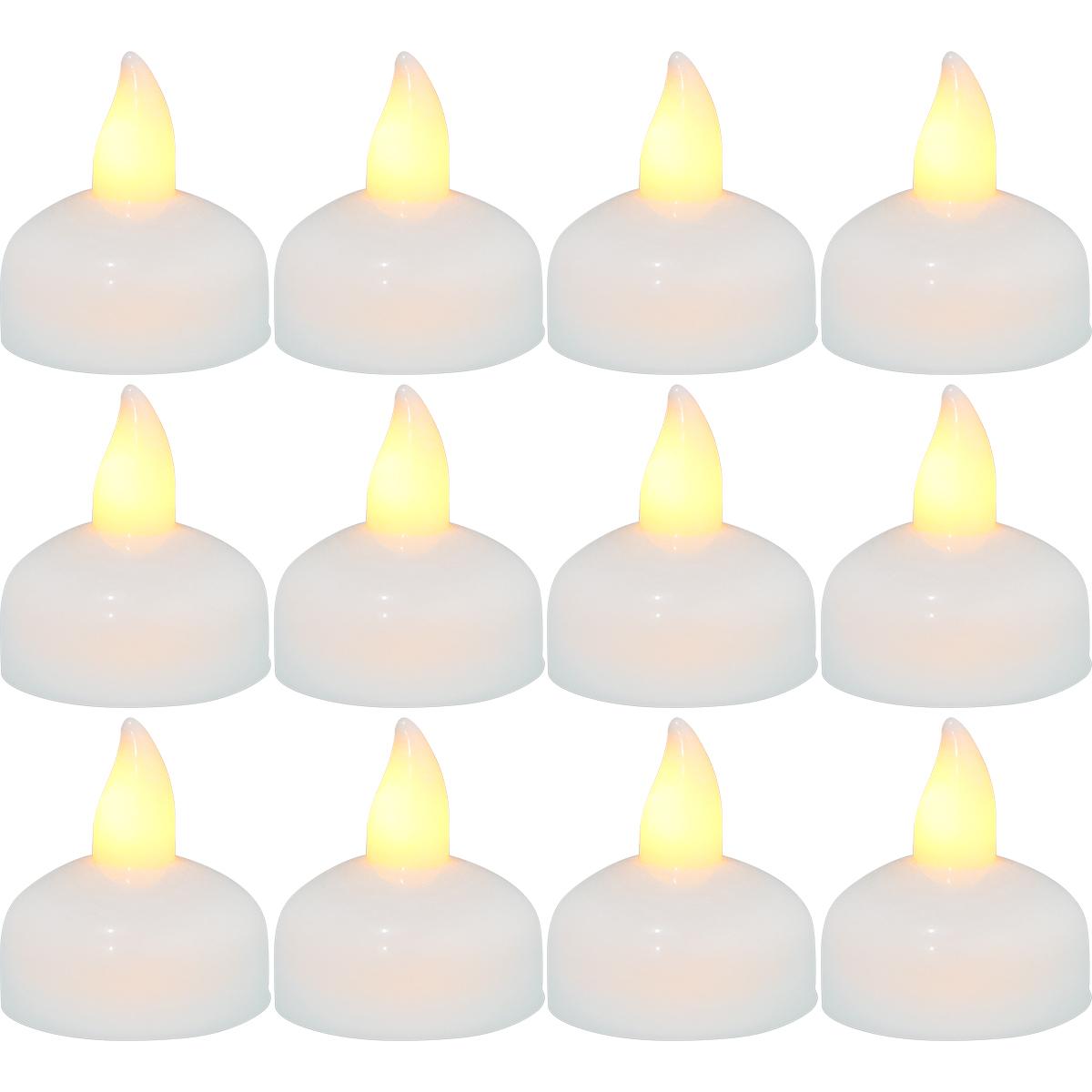 

12 шт. Светодиодная плавающая свеча Водонепроницаемая Беспламенная плавающая чайная свеча Бездымная Мерцающая Лампа-реквизит Батареечная свеча теплый белый