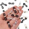 50pcs Eyeglass Chain CCB Beads Adjustable Silicone Rubber Ends Connectors For DIY Eye Glasses Sunglasses Holder Jewelry Making