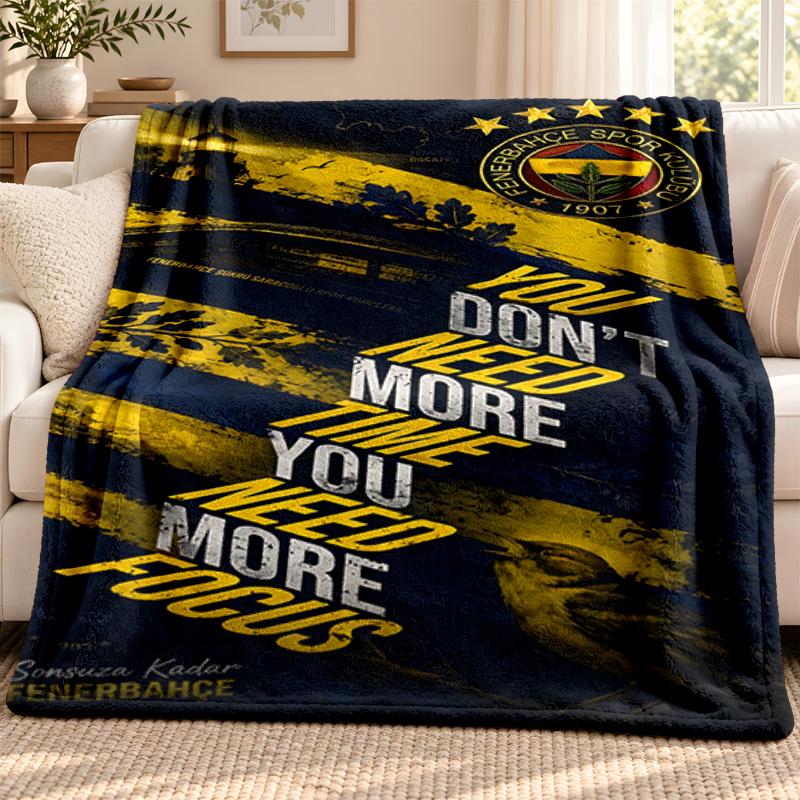Fenerbahce Blanket Flannel Blanket Soft Cozy Plush Throw for Sofa Bed Lightweight Home Decoration Outdoor Camping