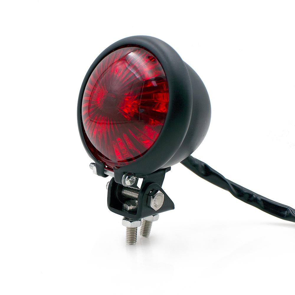 

Мотоциклетный ретро-задний фонарь, стоп-сигнал, красный светодиодный сигнальный задний фонарь, ходовые огни для Harley Cruise, металлические круглые стоп-сигналы чёрный