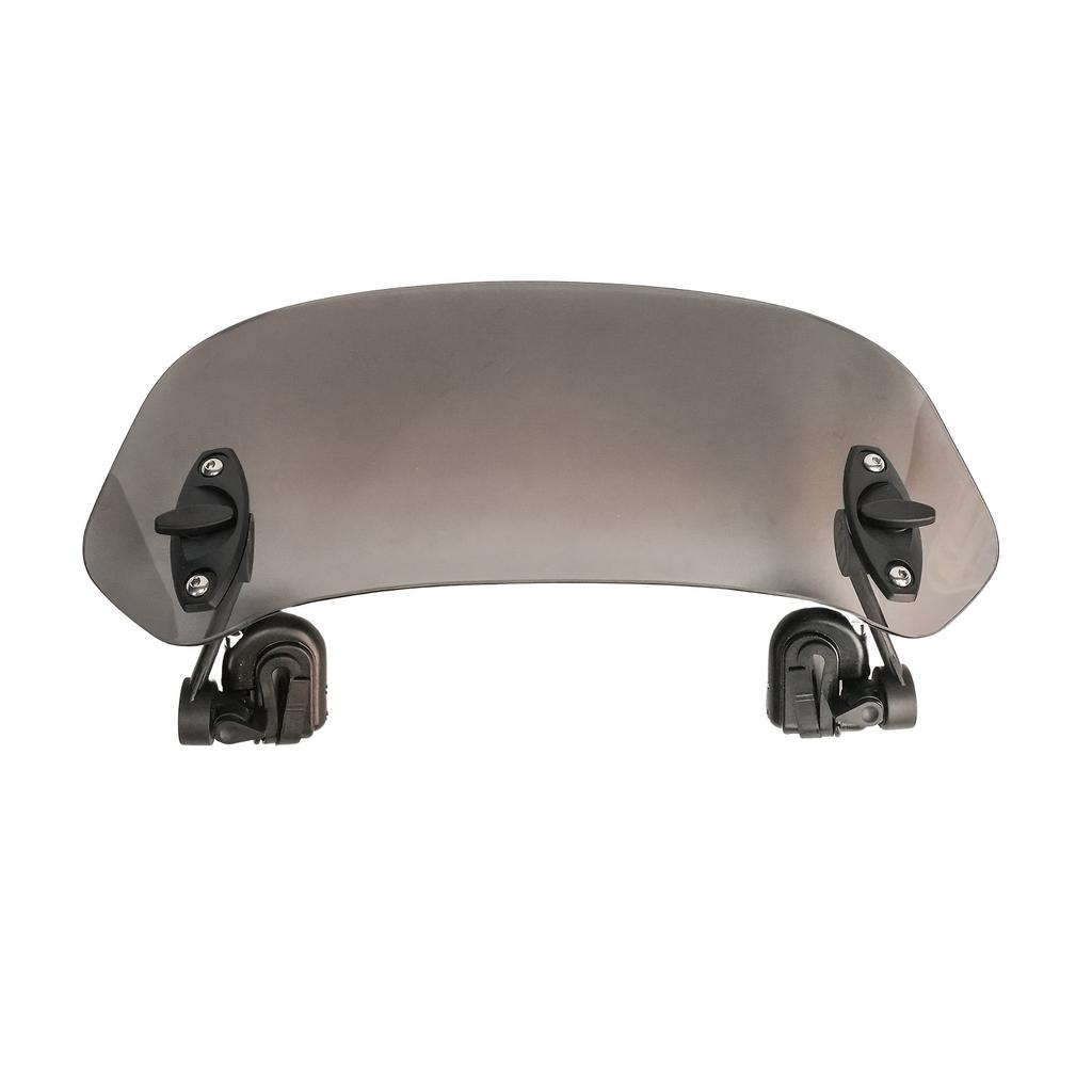 Adjustable Clip-On Motorcycle Windshield Extension with Grey Lens - Durable Plastic Aerodynamic Design for Kawasaki Yamaha Ducati Motorcycles