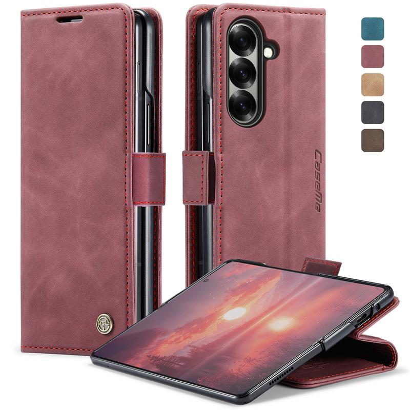 

CaseMe For Samsung Galaxy Z Fold 7 6 5 Case Magnetic Retro Leather Flip Wallet Stand Cover With Card Slot for Galaxy Z Fold7 Galaxy Z Fold7