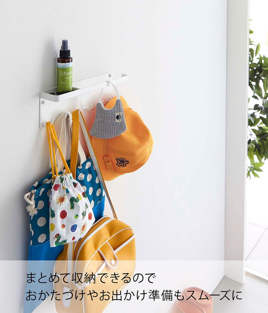 Yamazaki Tower Umbrella Holder with for Plasterboard W28 X X X X Small Item 6691 Plasterboard Tweezers and Wood Tray, White, Walls, Approx. D6.5