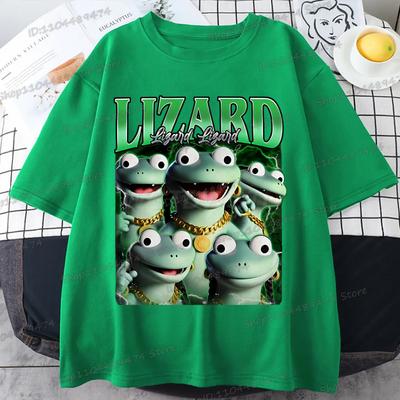 Tricou Meme Șopârlă Șopârlă Șopârlă 2025 Bărbați Femei Hippie Vintage Mânecă Scurtă Tricouri Y2K Design Amuzant Casual Unisex Tricouri