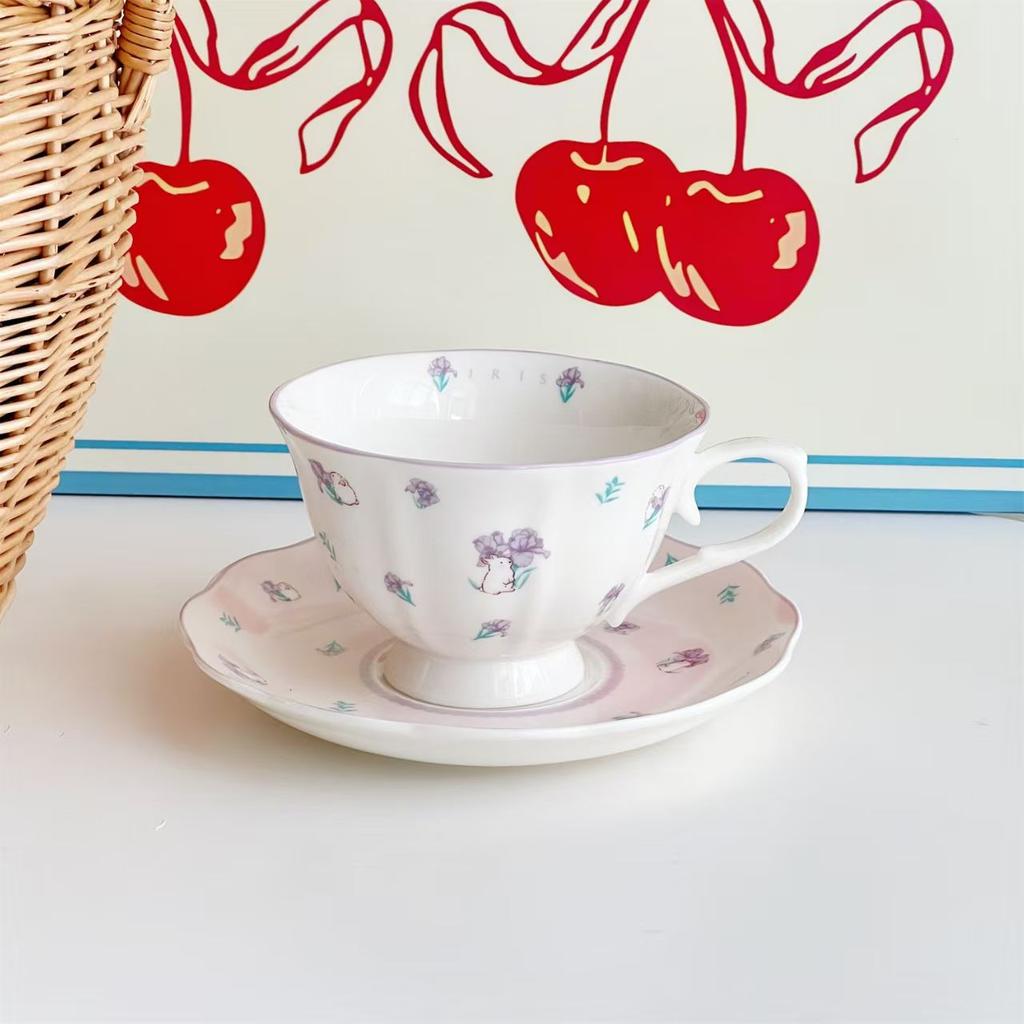 250ML Design Luxueux Sens du Haut de Gamme Tasses à Café Françaises Niche Exquis Ensemble Fait Main Ensemble Tasse et Soucoupe Européens Boîte Cadeau