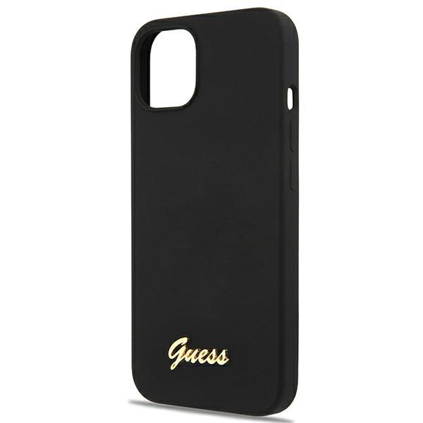 Guess Guhmp13Mlslmgbk Iphone 13 / 14 /6.1 Black/Czarny Hardcase Silicone Script Gold Logo Magsafe
