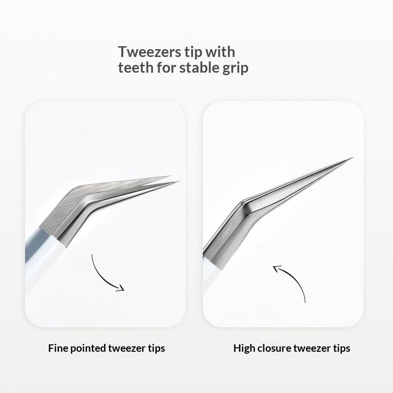 Cartoon Print False Eyelash Tweezers Stainless Steel Curved Professional 3D Lashes Extension Tweezer Makeup Tools