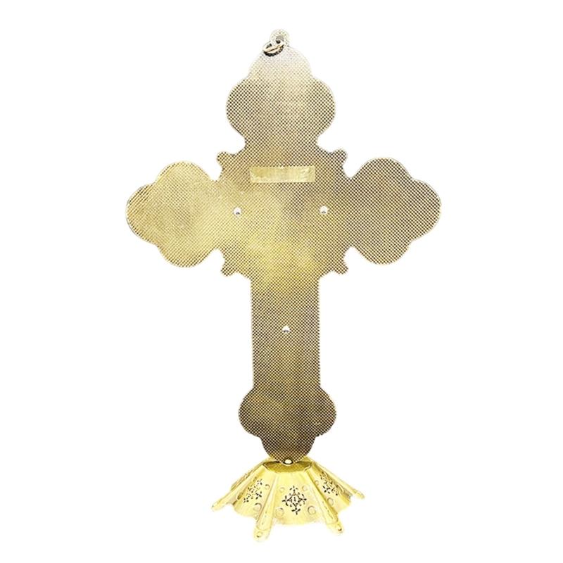 Exquisites Metal Tabletop Crucifix Figurine Unique Stylish Designs Enhances Living Space Enthusiasts Collection