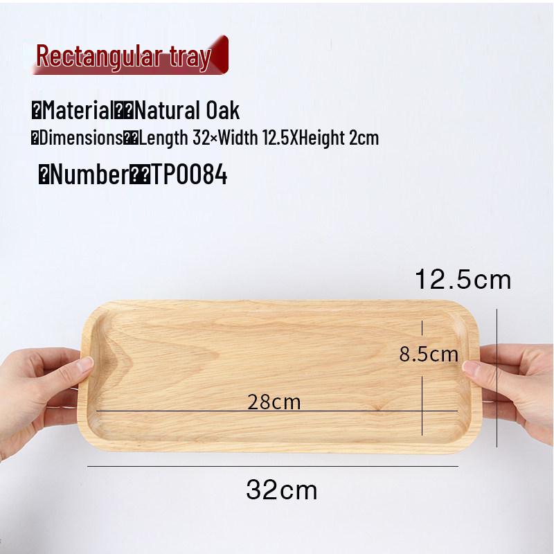Japanese-Style Solid Wood Rectangular Tea and Cake Tray