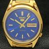 REFURBISHED VINTAGE SEIKO 5 AUTOMATIC 6309A JAPAN MENS BLUE DIAL WATCH a425906-2 RL620a-a425906