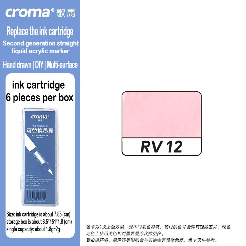 Croma 160/24 Color Replaceable Ink Refill Liquid Soft Tip Acrylic Marker Non Toxic Waterproof School Office Supplies Stationery