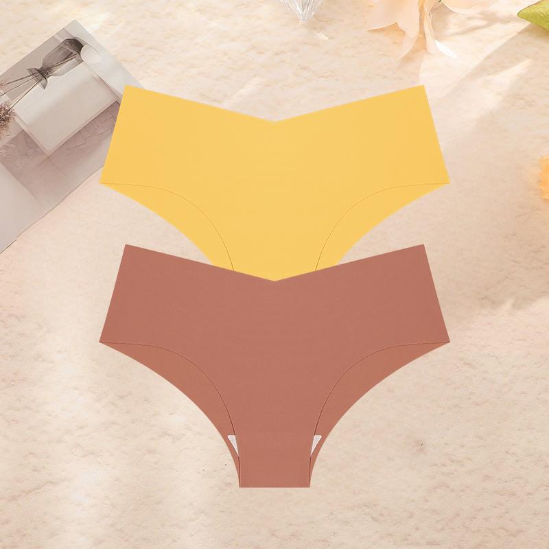 2Pcs/Set Plus Size Underwear Women's Panties Ice Silk Ladies Seamless Underpants Girls Briefs Breathable Sexy Lingerie Female