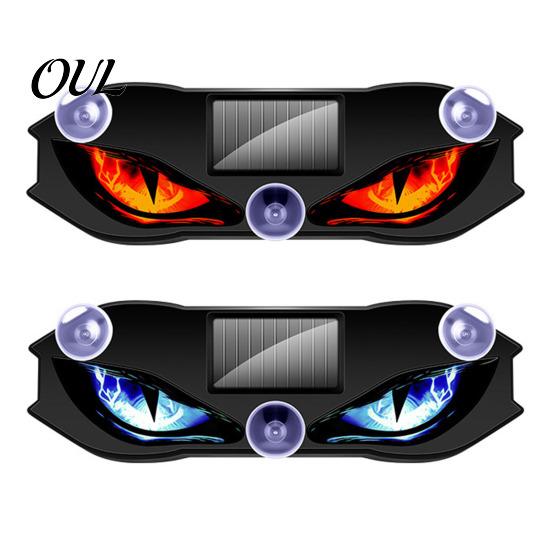 Solar Powered Car Interior Lights Devil Eyes Light for Windshield, Window Warning Sign with Three Smart Modes, Vibration Sensor LED Digital