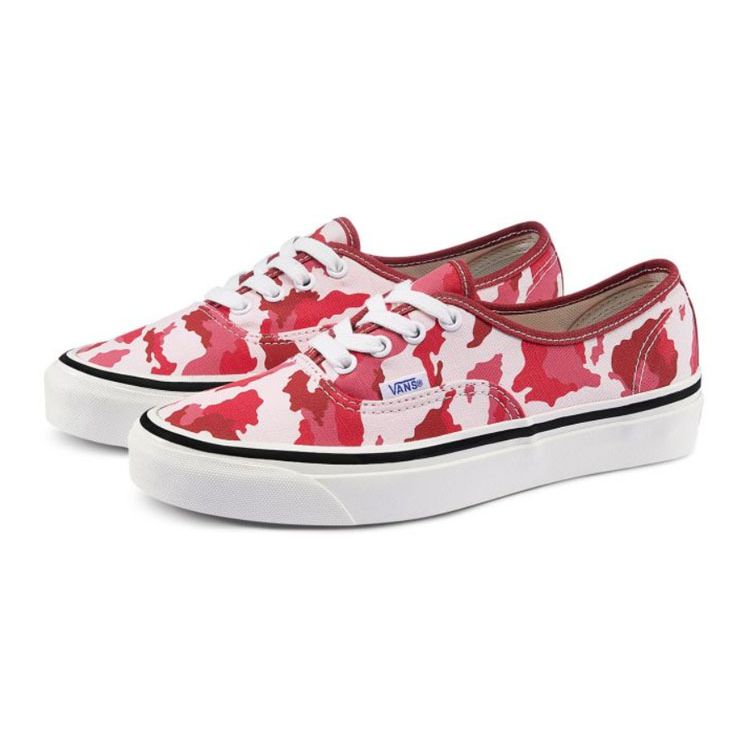 Vans Authentic 44 Dx Anaheim Low Top Skate Shoes Red Camouflage Unisex Sneakers VN0A38ENV7H