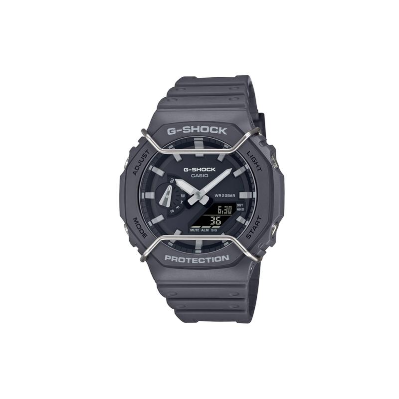 

Casio LCD/pointer dual display series G-SHOCK octagonal series Protective bar design Waterproof and shockproof sports watch Quartz GA-2100PTS-8APR серый