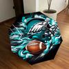 1 Stück Philadelphia Eagles Helm Kunstwerk Regenschirm mit Kunststoffgriff, Geeignet für alle Jahreszeiten Zuhause Reisen Outdoor-RegenschirmDD461