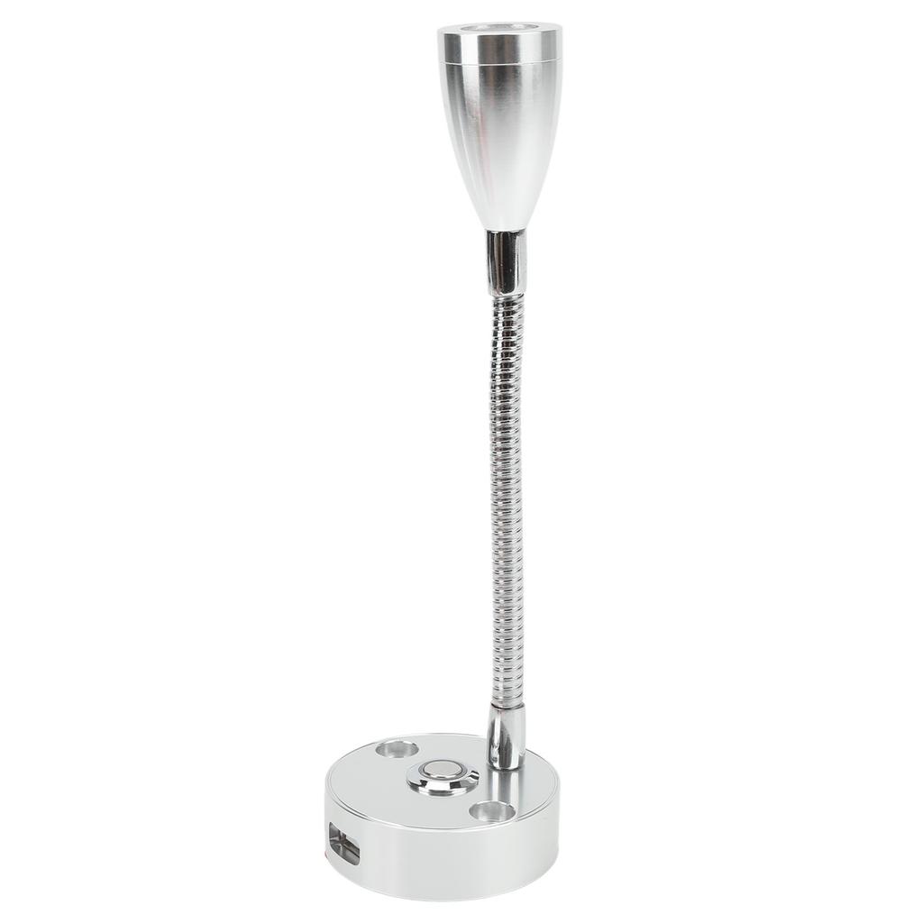 RV Rding Light Flexible Neck 3 Color Light 1224V 3W USB Rechargable   for Yachts Boats