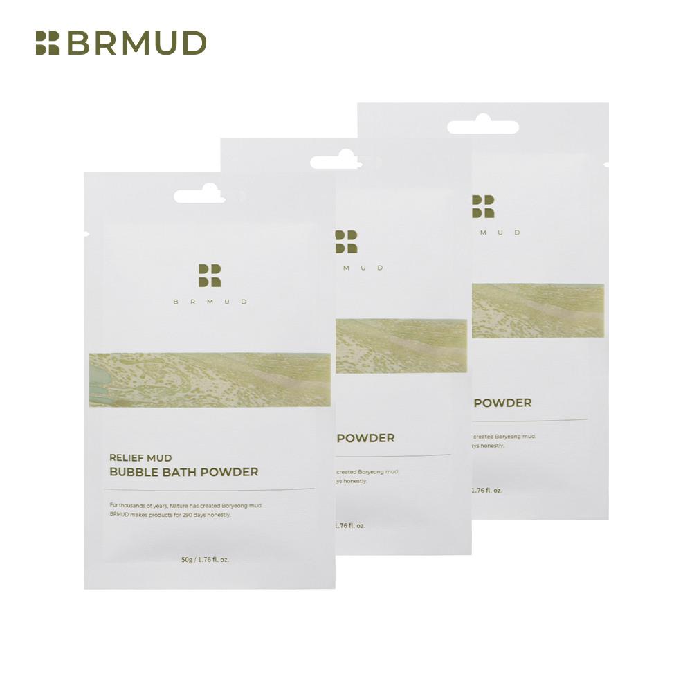 BRMUD Relief Mud Bubble Bath Powder 50g (N) x 3