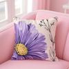 Floral Print Daisy Cushion Cover Short Plush Soft DoubleSided Printing Pillow Case Cozy Sofa Bedroom Home Decor Gift