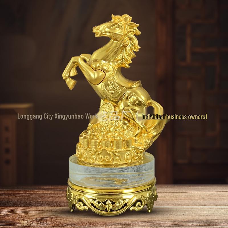Zodiac Crystal Prancing Horse Wealth-Attracting Ornament