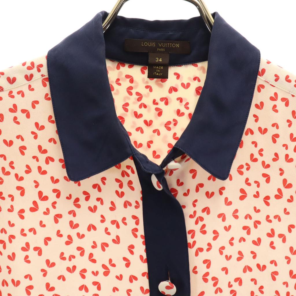 Louis Vuitton Made In Italy Overall Handle Short Sleeve Blouse 34 Ivory Women Used