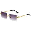 New Trendy Rectangular Sunglasses Men Fashion Vintage Twisted Snake Leg Gradient Shades Women Luxury Brand Design Sun Eyewear