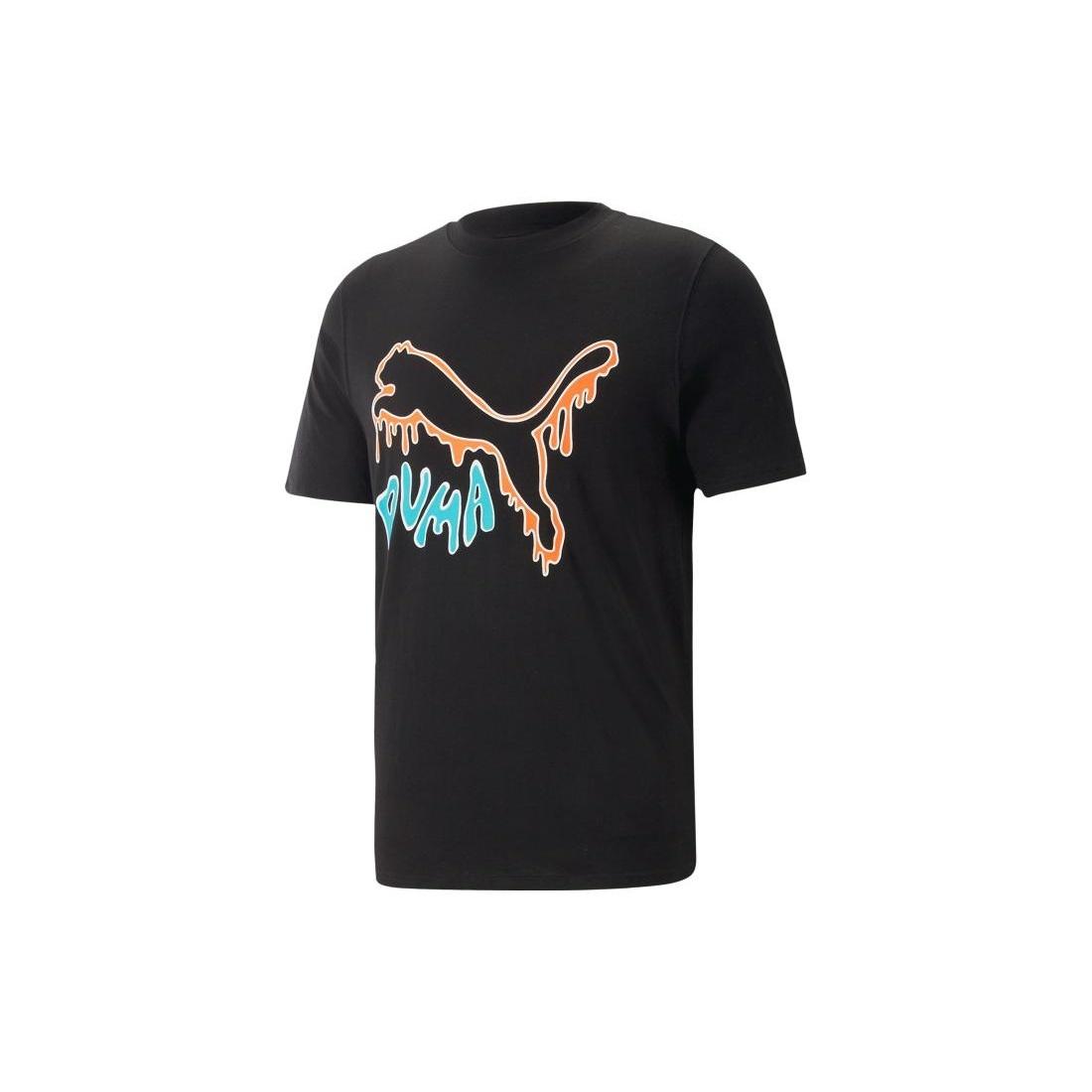 PUMA Graphic Melted Cat T-Shirt Black Men s 622554-01 L