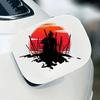 Autocollant Vinyle pour Voiture Samouraï sous Soleil Rouge - Thème Dessin Animé, Décalcomanie Décorative pour Carrosserie, Cache-Rayures, Fond Mural, et Plus