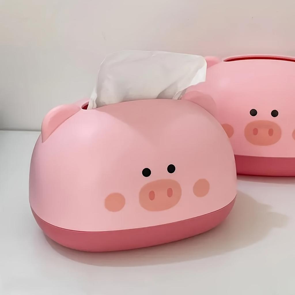 Cute Shaped Tissue Box Holder Durable Plastic Multi-Functional Desktop Organizer For Home & Commercial Use