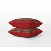 Cotton Edward Tartan Plaid Cushion Cover - Hand Woven - Sofa Throw Pillow Case - Bed Cushion Cover - 18 X 18 Inch - Set of 2 - Red