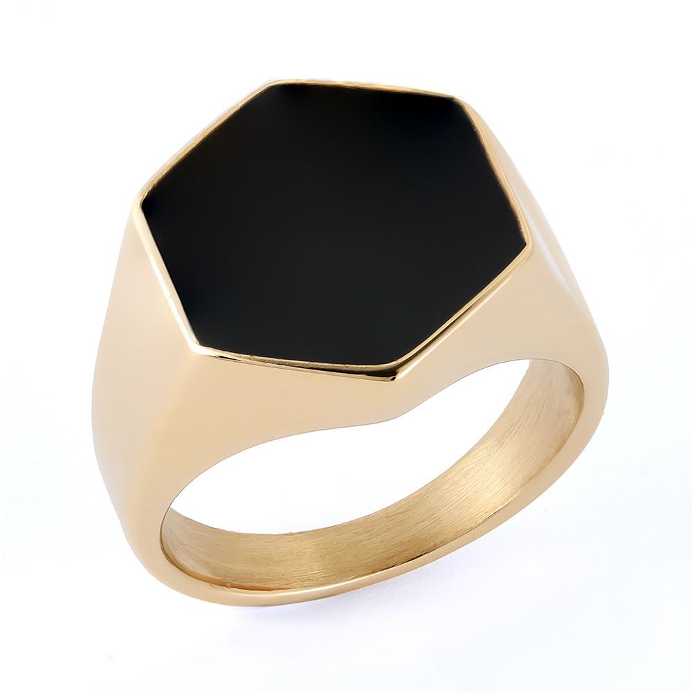 Personalized Tide Brand Spring Titanium Steel Square Epoxy Stainless Steel Ring