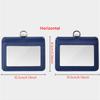 2-Sided Transparent Window Badge Holder ID Business Work Card Holders Genuine Leather Card Case with Lanyard (Can Hold 4 Cards )