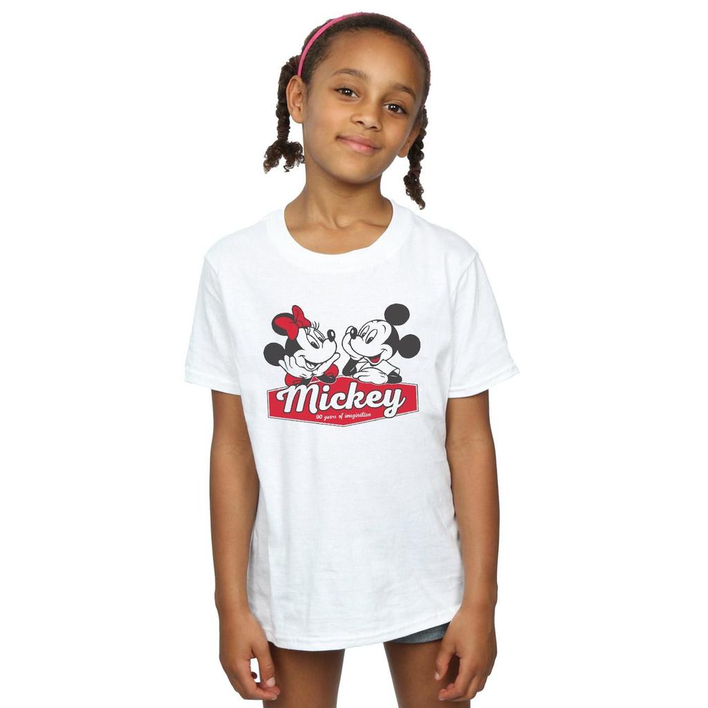 Disney Girls Mickie And Minnie 90 Years Cotton T-Shirt